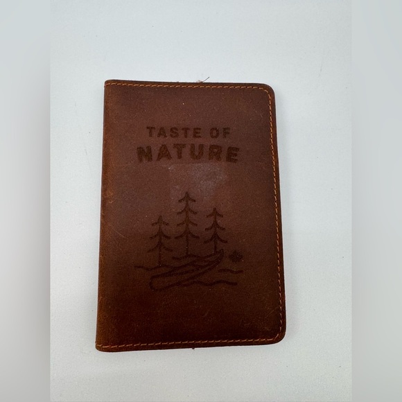 Other - Brown Leather Travel Passport Card Holder Full Grain Leather